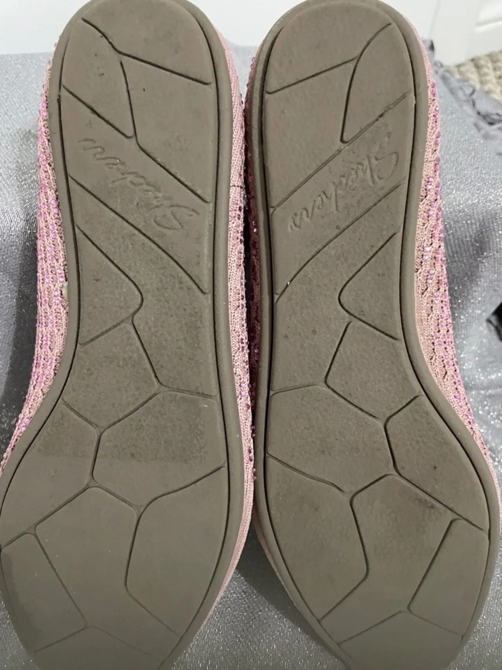 Skechers Pink Sparkle Knit Slip-On Flats - Picture 8 of 10